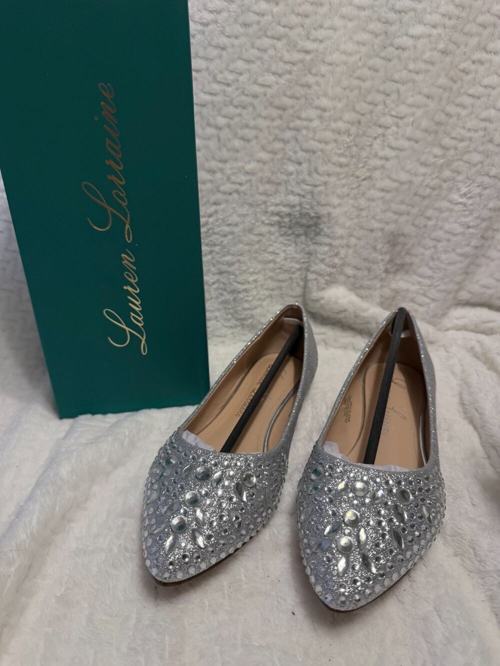 Lauren Lorraine Kelsey Rhinestone Embellished Ballet Flats, SIZE 9 / NIB